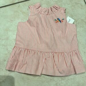 Janie and Jack Baby Peplum top Red and White Striped